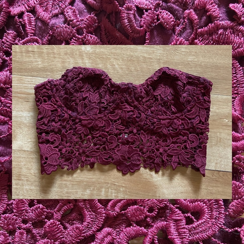 Burgundy Lace Bustier